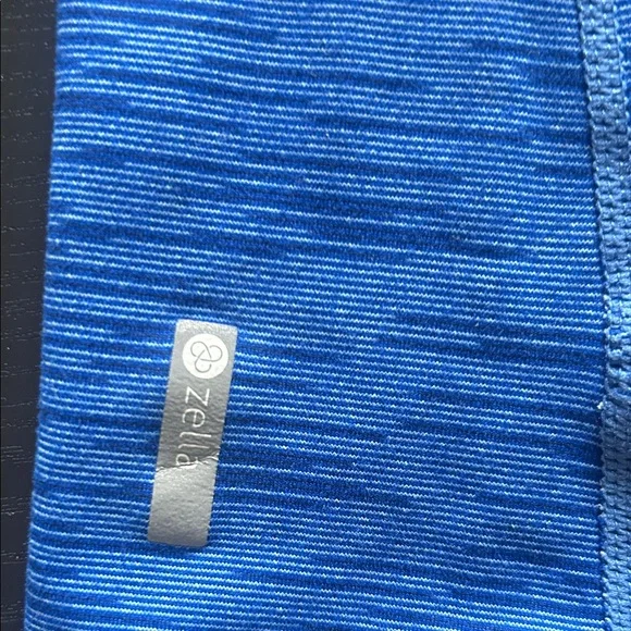 Zella Blue Striped Long sleeve Pullover Shirt with half zipper. - Picture 10 of 12